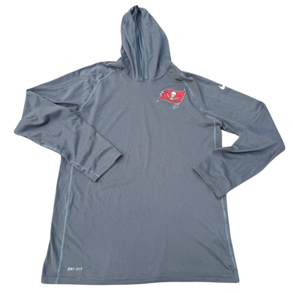 Nike Dri-FIT Tampa Bay Buccaneers Mens Large Grey Long Sleeve Hoodie NFL Shirt